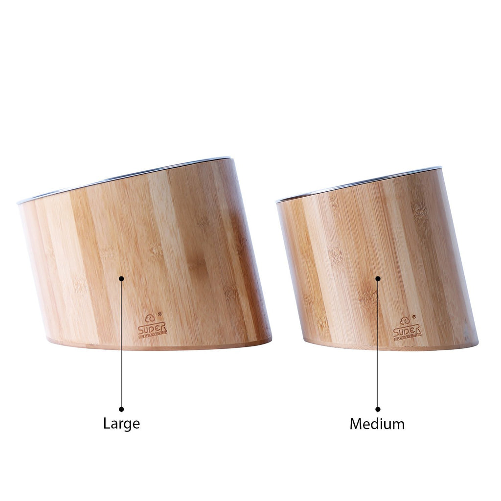 Elevated Bamboo Dog Bowl - FURRPLAY