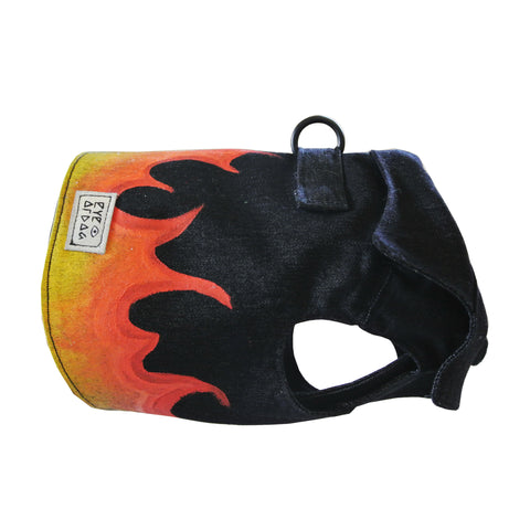 Black Flames Vest Harness - FURRPLAY