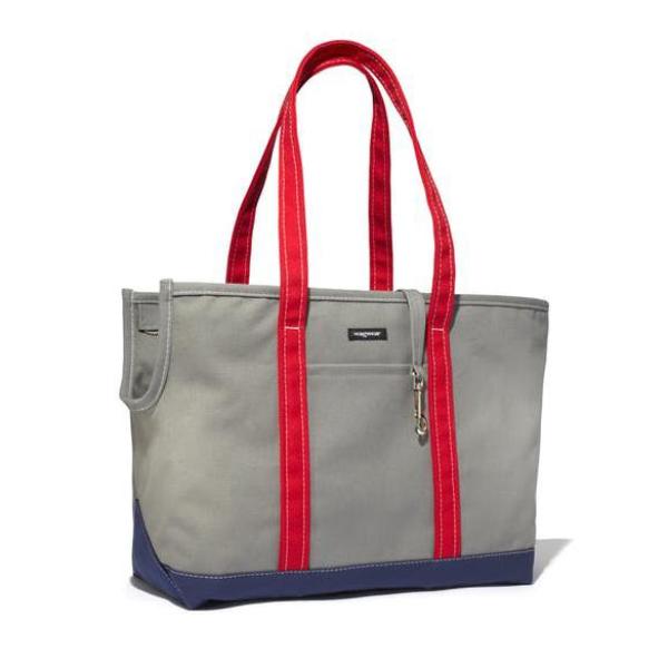 Tri-Color Boat Canvas Carrier | Grey.Navy.Red - FURRPLAY